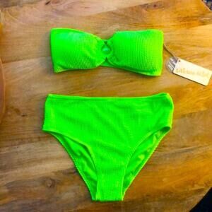 NWT! Cabana Del Sol Neon Green Bikini Size Medium